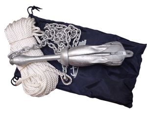Paraplyanker, galvaniseret med kæde og line, 4 kg.