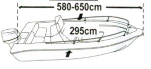 bådpresenning 580-650 x 295 cm