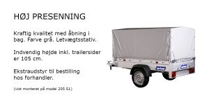 Høj presenninng til variant trailere med netgitter