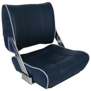 luxus sæde / styrestol - blå med lysegrå, bådsæde