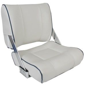 luxus sæde/styrestol - lysegrå med blå, bådsæde