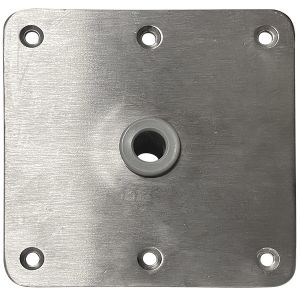 Bundbeslag til piedestal - udført i rustfrit stål