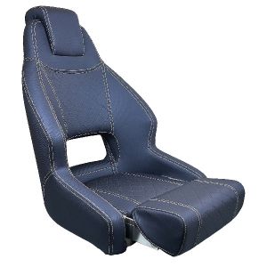 Styrestol med flip-up puf i marinevinyl,navy