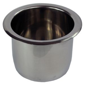 Dåseholder/kopholder til indbygning, stål, Ø70 mm, H-45 mm