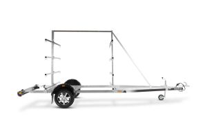 Kano- og kajaktrailer til 16 kajakker og 8 kanoer. 750 kg u. bremser. Brenderup.