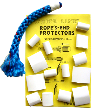 ROPE´S END PROTECTORS – Krympeslange: Hvide plastringe, som let sættes på alle liner med Ø 5-19 mm