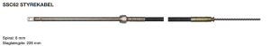 Styrekabel for SeaStar Solutions 8235 Quick Connect og 8235 No Feed Back (NFB) mekanisk styring for både op til 10 meter / maks 235 HK Passer til TeleFlex TFX QC og NFB og UltraFlex FC styrebokse. Spiral Ø 8 mm Kompatilbel med TeleFlex SSC9200 serie Kompa