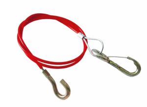 Sikkerhedswire til trailer - 970 mm, m. krog og karabinhætte